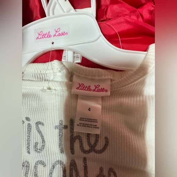 Little Lass 3 Pcs Faux Fur Hooded Jacket & Shirt + Plaid Pants - Picture 7 of 8